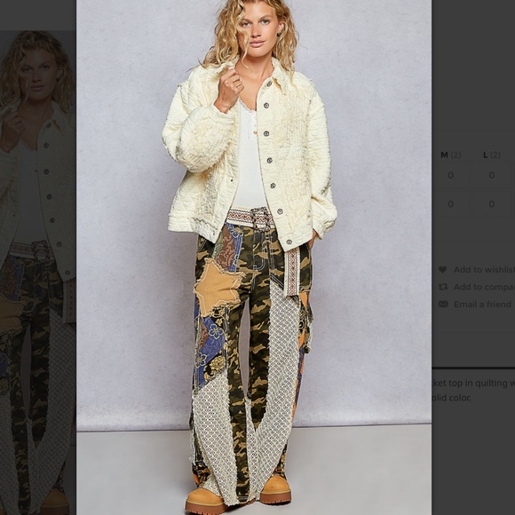 POL “ Nevaeh  “ POL Quilted Jacket with Cut and Sew Patch Detail 81 - Picture 2 of 7